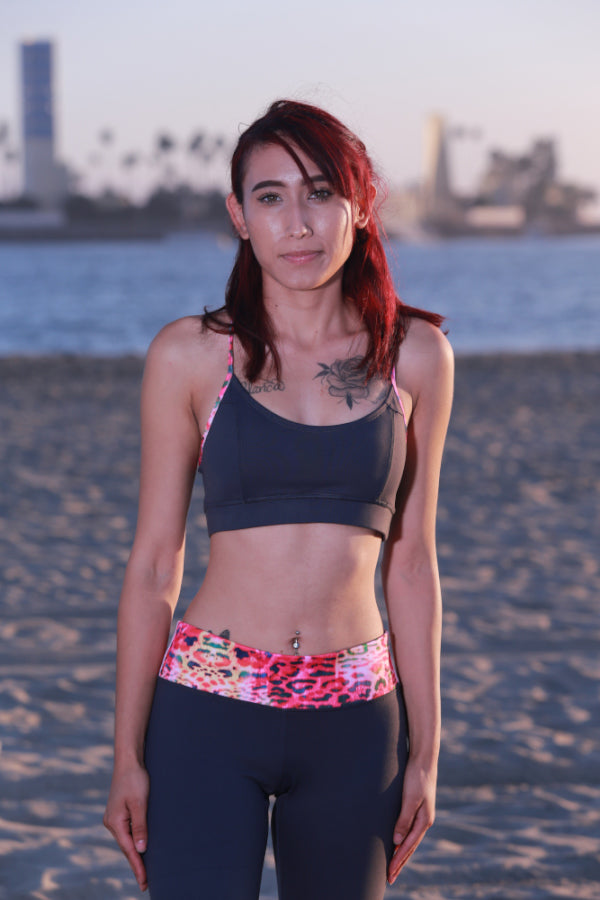 Print Trim Cropped Sport Bralette - TheActiveBrand
