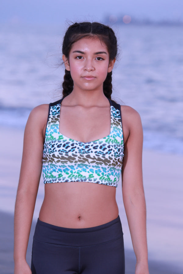 Multi-Color Animalia Print Sport Bra Crop Top - TheActiveBrand